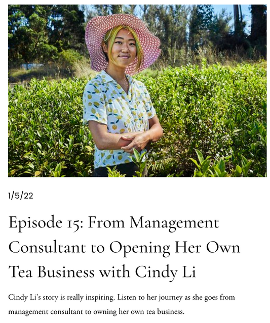 Uproot Teas Podcast Feature: From Management Consultant to Opening Her Own Tea Business with Cindy Li